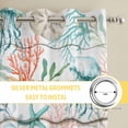 thumbnail image 6 of Teal Red Jellyfish Coastal Kitchen Curtains Window Panels, Vintage Beach Coral Starfish Nautical Insulated Window Treatment Curtain, Grommet Curtains for Bedroom/Living Room, 2 Piece 52"Wx84"L, 6 of 8