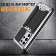 thumbnail image 7 of Samsung Galaxy S21 Ultra Metal Case with Screen Protector, Dteck Heavy Duty Military Rugged Shockproof Full Body Protective Cover with Kickstand, Water-Resistant, Slide Camera Protector Cover,Silver, 7 of 7