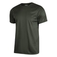 thumbnail image 5 of YLSDY Men's Quick Dry Ribbed T-Shirts Basic Solid Color Crew Neck Short Sleeve Tees Army Green M, 5 of 5
