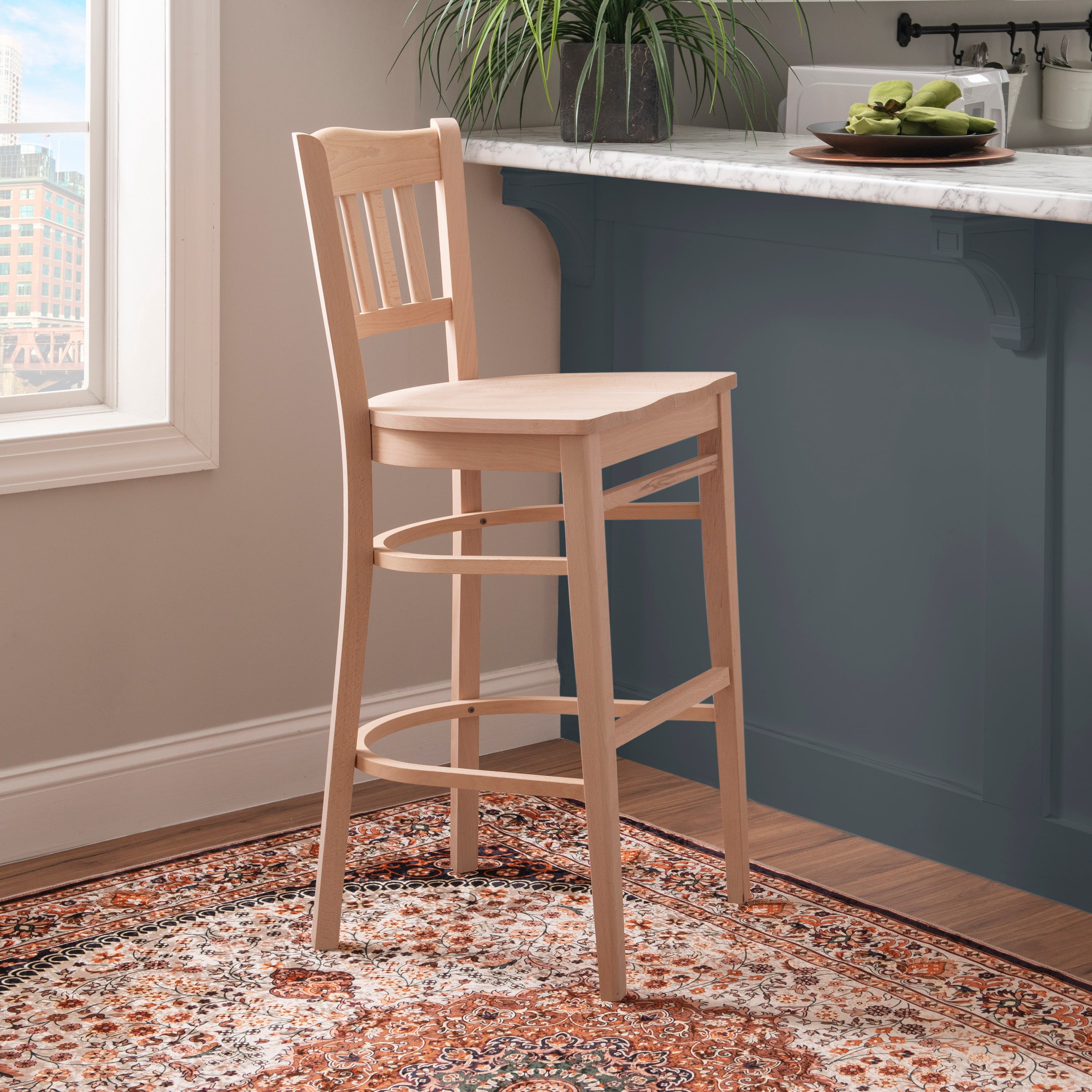 Linon Ashfield Bar Stools, 30" Seat Height, Set of 2, Unfinished