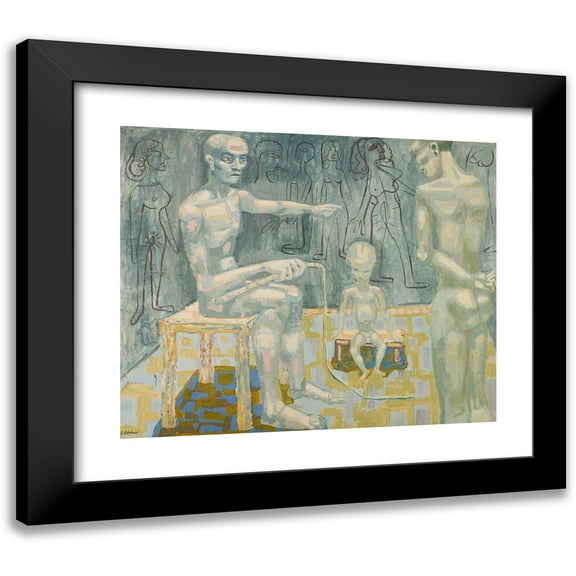 Arne Ekeland 14x12 Black Modern Framed Museum Art Print Titled - The Drawings (1937)