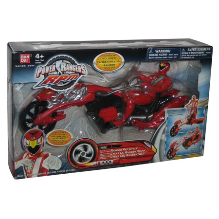 Power Rangers RPM Red Figure & Cycle (2009) Auxiliary Trax Racing Performance Toy Set