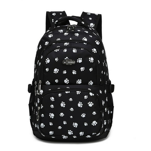 Mochila VIDOSCLA con estampado de patas de perro para niños de 18,8 L de nailon