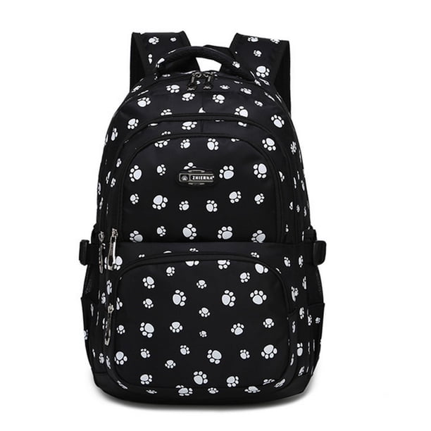 Mochila VIDOSCLA con estampado de patas de perro para niños de 18,8 L de nailon