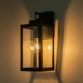 thumbnail image 3 of C Cattleya Matte Black Dusk to Dawn Hardwired Outdoor Wall Lantern Sconce with Clear Tempered Glass, 3 of 4