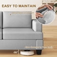 thumbnail image 5 of Furniliving 61.75” W Loveseat Sofa, 2 Seat Love Seat Sofa with Armrests, Comfy Couches for Living Room, Bedroom, Apartment and Office (Light Grayy), 5 of 9