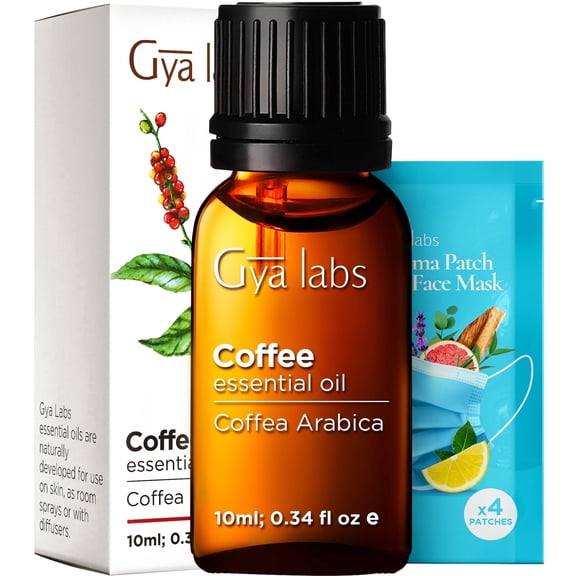 Gya Labs Coffee Essential Oil for Relaxation and Uplift Mood - Coffee Oil for Skin Care - Therapeutic Grade for Aromatherapy - 0.34 Fl Oz