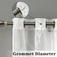 thumbnail image 3 of 2 Panels Rod Pocket Floral Embroidered Faux Linen Grommet Semi Sheer Curtain Drapes, 3 of 8