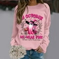 thumbnail image 2 of Womens Summer Tops In October We Wear Breast Cancer Awareness Long Sleeve Womens Tee,Pink,XL, 2 of 5