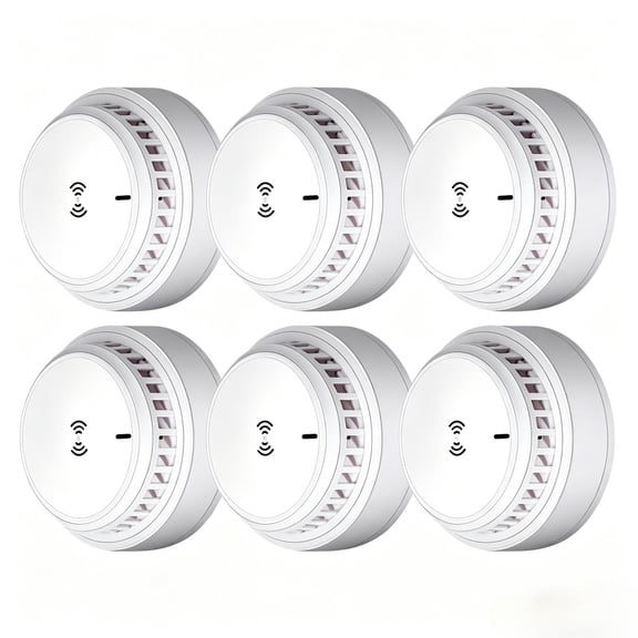 Smoke Alarm Detector, 6 Pack Photoelectric Fire Safety Sensor Alert with 85dB Loud Alarm, Battery Operated Fire Detector for Home House Office Hotel Warehouse Indoor Fire Protection