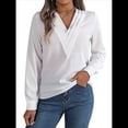 thumbnail image 1 of Blusas Elegantes e Informales para Mujer, con Cuello en V Triple, Larga, para Trabajo y Negocios XL, 1 of 10