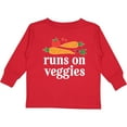 thumbnail image 3 of Inktastic Vegetarian Runs On Veggies Boys or Girls Long Sleeve Toddler T-Shirt, 3 of 5