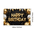 thumbnail image 2 of Yatrandify Gold Balloons Happy Birthday Banner Celebration Backdrop for Party Decoration Event Indoor Kids, 2 of 7