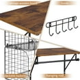 thumbnail image 4 of Laundry Room Shelves Wall Mounted with Wire Baskets, Over the Washer and Dryer Shelf with Clothes Drying Rack, Wire Shelves Baskets for Laundry Closet Organization and Storage, Wood and Metal, Black, 4 of 4