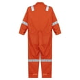 thumbnail image 6 of inhzoy Men's Long Sleeve Work Coveralls Jumpsuits Mechanic Uniform Lightweight Reflective Safety Workwear Orange 6XL/200, 6 of 7