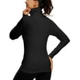 thumbnail image 3 of 3 Pack Turtleneck Long Sleeve Shirts Thermal Underwear for Women Long Johns Winter Clothes Warm Base Layer Tops Black-Black-Black M, 3 of 7