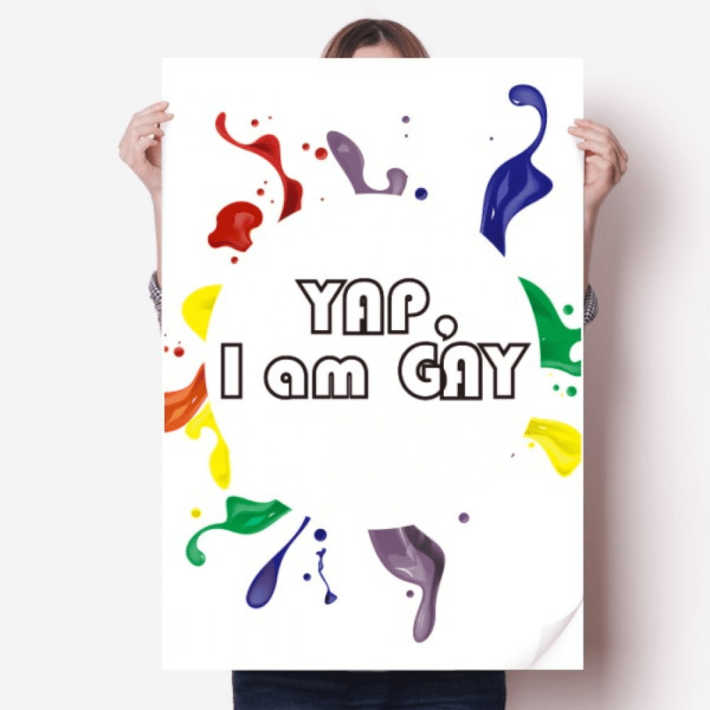 LGBT Rainbow Flag Yap I Am Men Sticker Decoration Poster Playbill ...