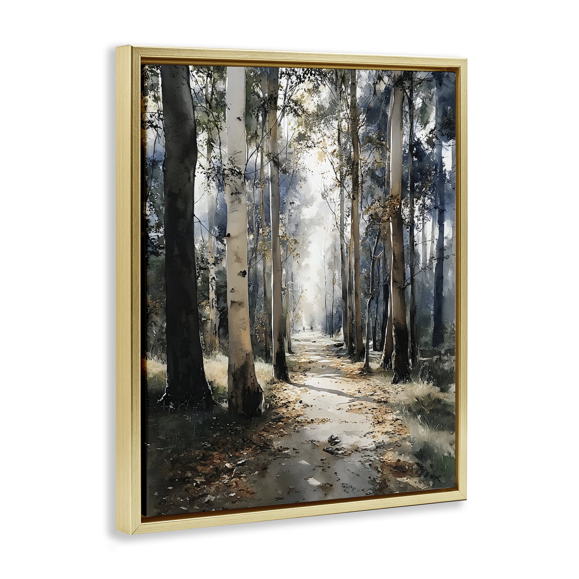 Stupell Industries Path in Autumn Light Gold Framed Floater Canvas Wall Art, design by Franklyn Gregory