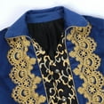 thumbnail image 5 of Men Steampunk Coat Gothic Medieval Vintage Embroidery Tailcoat Frock Coat Halloween Costume Blue L, 5 of 8