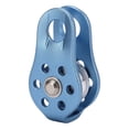 thumbnail image 3 of Polea simple de escalada de aleación de aluminio y magnesio con ojo fijo para montañismo, rapel, rescate, color azul claro, 3 of 14