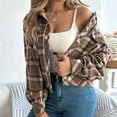 thumbnail image 6 of Ashirexll Winter Jackets for Women, Winter Coats for Women, Women's Fall Coats Plaid Wool Long Sleeve Jacket with Fake Pocket, 6 of 6