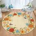 thumbnail image 2 of Senfot 4x4 Floral Boho Area Rugs Washable Ultra Soft Print Carpet Non-Slip Low Pile Stain Resistant for Living Room Bedroom Yellow, 2 of 8