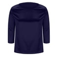 thumbnail image 6 of ICHUANYI Satin Blouses for Women Women's Spring/Summer Silk Button Down Shirts Long Sleeve Business Casual Tops Solid Color Pullover Top, 6 of 9