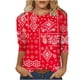 thumbnail image 2 of Fiudx Tops para Mujer Blusa Suelta Estampada con Cuello Redondo y Manga 3/4 para Mujer, 2 of 5