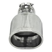 Flowmaster 15382 3.25" x 4.25" Polished Stainless Steel Oval Angle Cut Clamp-On Exhaust Tip for 2.50" Tubing
