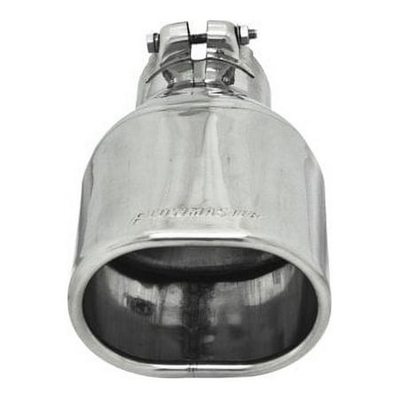 Flowmaster 15382 3.25" x 4.25" Polished Stainless Steel Oval Angle Cut Clamp-On Exhaust Tip for 2.50" Tubing