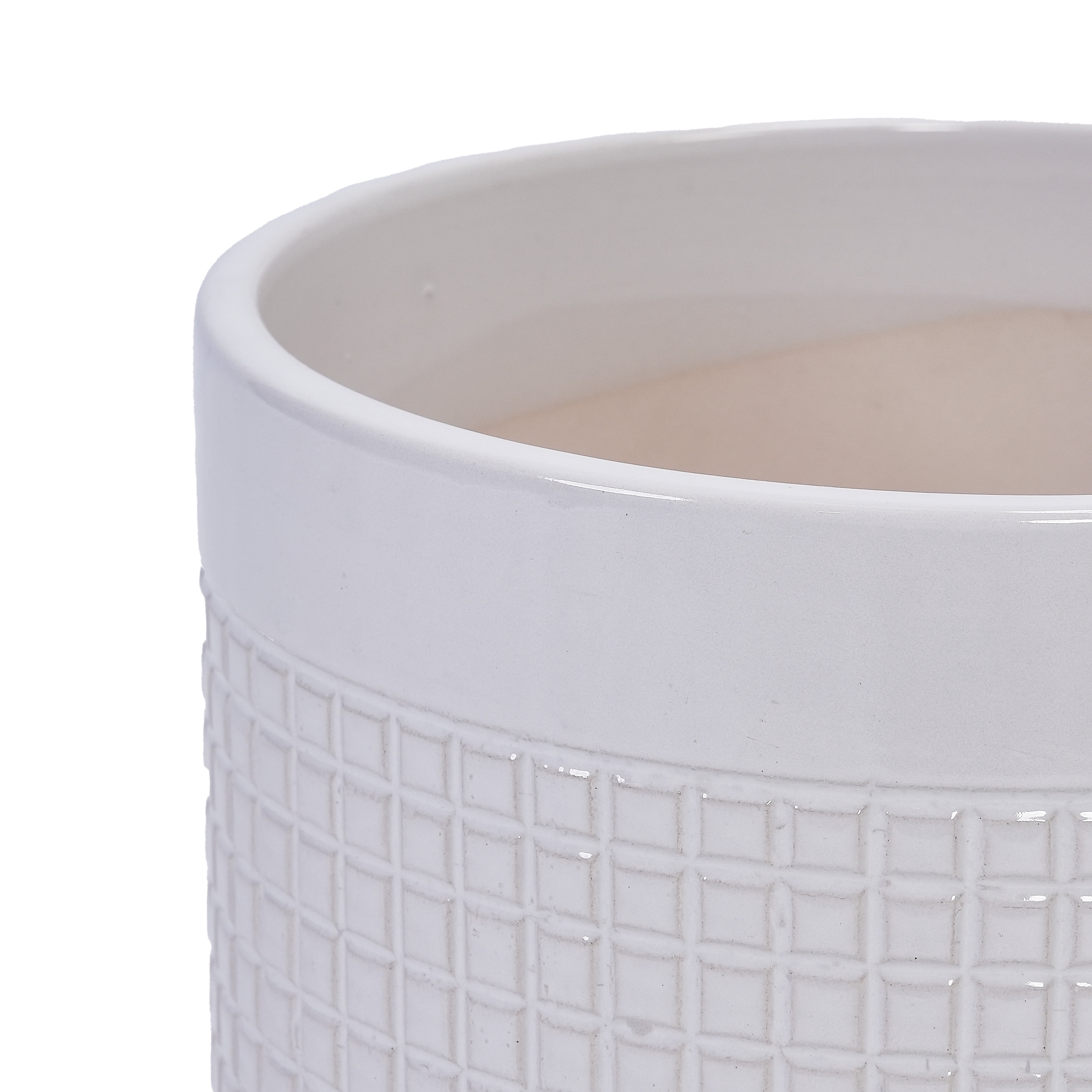 MAYEERTY 3 Pack Ceramic Plant Pots, Planter for Indoor Outdoor Patio, Garden, White