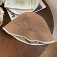 thumbnail image 5 of SikaFu Knitted Bucket Hat Women Spring Summer Hollow Breathable Sunshade Fisherman Hats Versatile Straw Holiday Foldable Sun Cap, 5 of 6