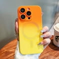 thumbnail image 3 of Magnetic Case for iPhone 15 Pro Max 6.7 inch, Luxury Gradient Neon Color Case Compatible with MagSafe Charger Cover with Camera Lens Protector Pretty Case for Women and Girl - Orange Yellow, 3 of 12
