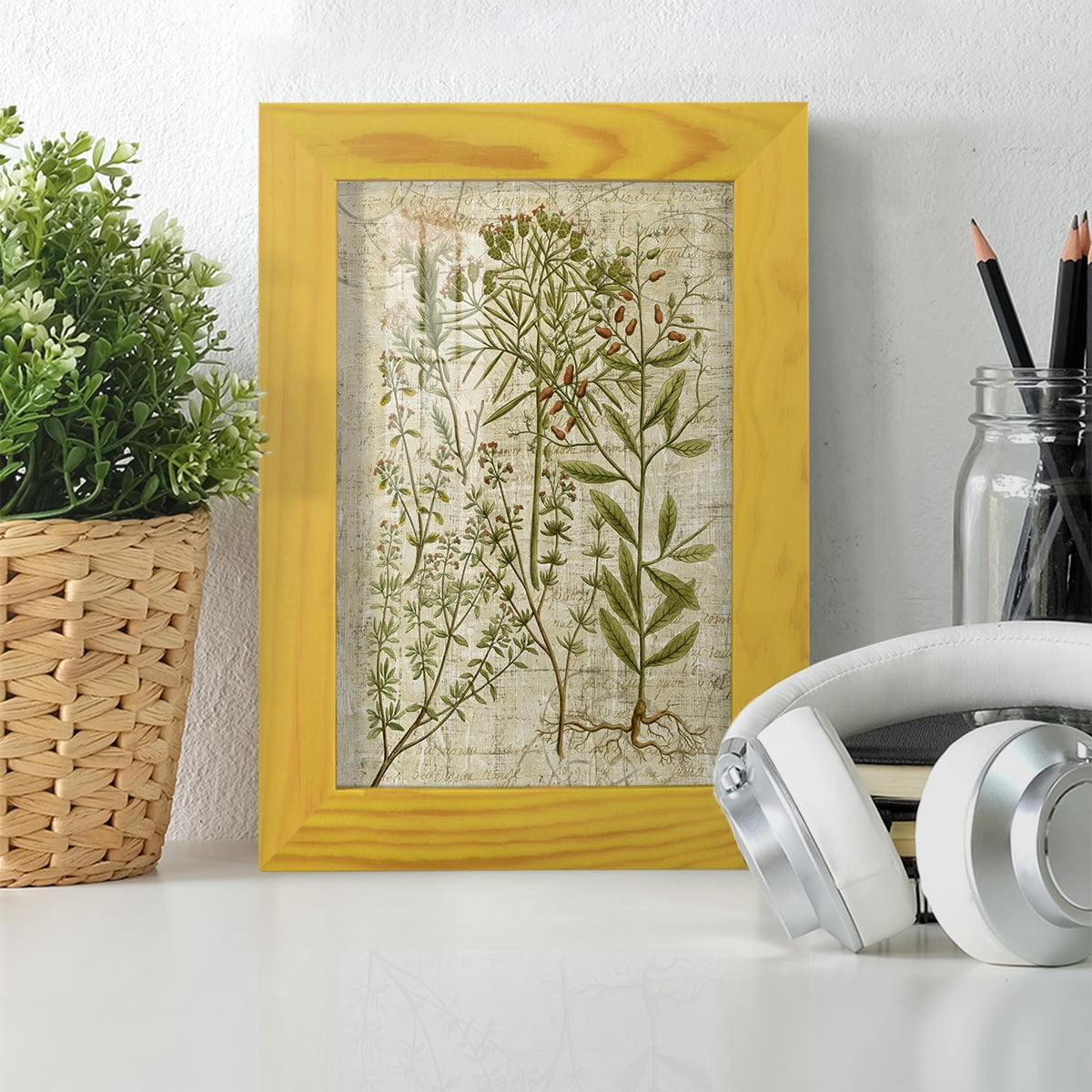 Garden Verses I -Framed Print w/glass-Sunflower Yellow