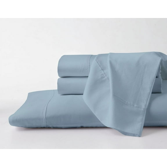300-Thread Count Egyptian Cotton Twin Size Light Blue Color Sheet Set- 12 inch Deep Pockets