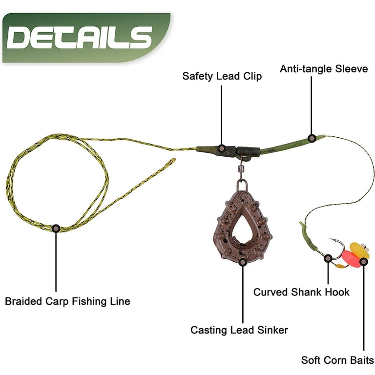 Dovesun Carp Fishing Hair Rigs Carp Rig Kit Fishing Bait Rigs Carp Fishing  Bait Fishing Accessories 41pcs/151pcs hook #6