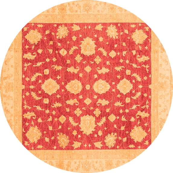 Ahgly Company Indoor Round Oriental Orange Traditional Area Rugs, 3' Round