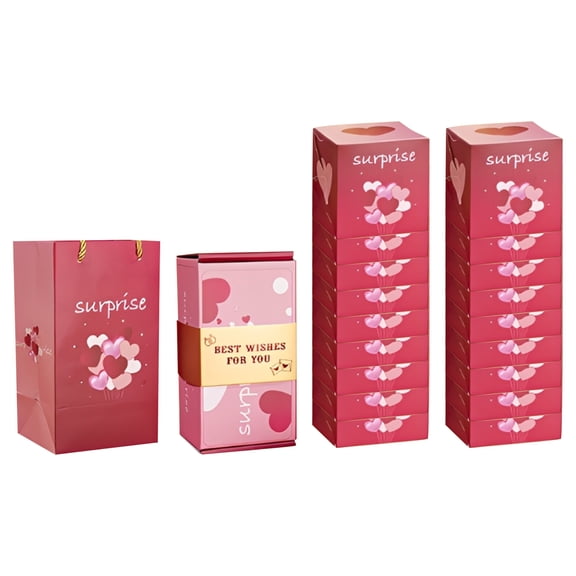 Exploding Heart Surprise Box for Valentine's Day - DIY Gift Box with Pop-Up Card, Fun & Romantic Kit for Anniversary or Proposal