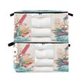 thumbnail image 2 of WOBOGO A Cute Marshmallow Man Clothes Storage 2Pack Foldable Thick Fabric Blanket Organizer Bag with Handle 21.65×13.78×12.4in, 2 of 7