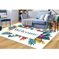 thumbnail image 2 of Floral Welcome Rugs, Welcome Rug, Personalized Rug, Botanical Rug, Door Rug, Living Room Rug, Kitchen Rug, Anti-Slip Carpet, Botanical Rug, 2.6'x6.5' - 80x200 cm, 2 of 4