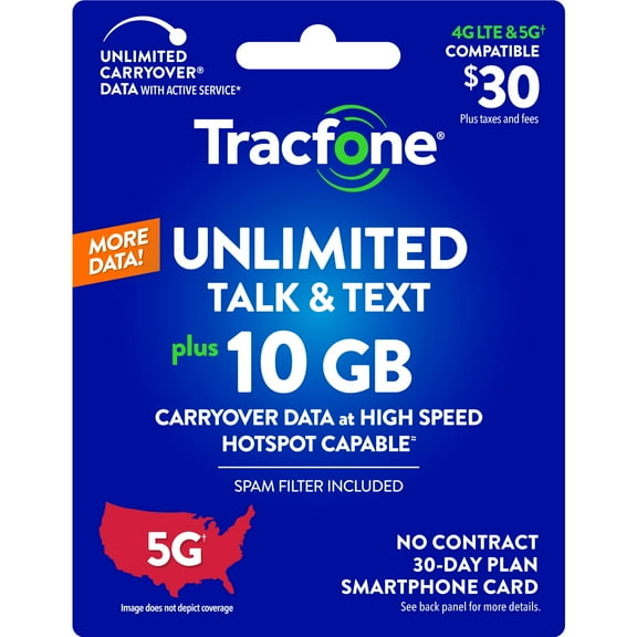 Tracfone $30 Smartphone Unlimited Talk & Text 30-Day Plan