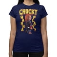 thumbnail image 2 of Chucky Child's Play Wanna Play Juniors Graphic Short Sleeve T-Shirt (Iris Navy, S-XXL), 2 of 4