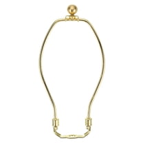 8 Inch Lamp Harp Kit with 17.5mm Solid Brass Ball Finial, 1 Set Heavy Duty Bracket with Standard Saddle & Finial Detachable Shade Holder for Table Floor Lamps, Gold