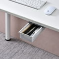 thumbnail image 4 of Large Capacity Under-Desk Invisible Storage Drawer, Adhesive-Mounted r for Office, Dorm, Makeup Table - Cable & Small Item Holder, Durable 60-80% New Material Construction, White Base with, 4 of 6
