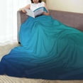 thumbnail image 6 of Fuzoiu Blue to turquoise Print Ultra-Soft Micro Fleece Blanket,All Seasons Flannel Throw, Lightweight Blanket for Bed, Sofa, Couch, Movie Night, Camping, and Travel-80"x60", 6 of 7