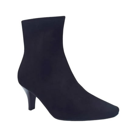 

IMPO Womens Navy Cushioned Stretch Naja Pointed Toe Kitten Heel Zip-Up Dress Booties 8.5 M