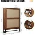 thumbnail image 2 of YYEAN Freestanding Shoe Organizer with 2 Flip Drawer Doors, Entryway & Closet Shoe Storage, Linen Doors, Walnut, 2 of 10