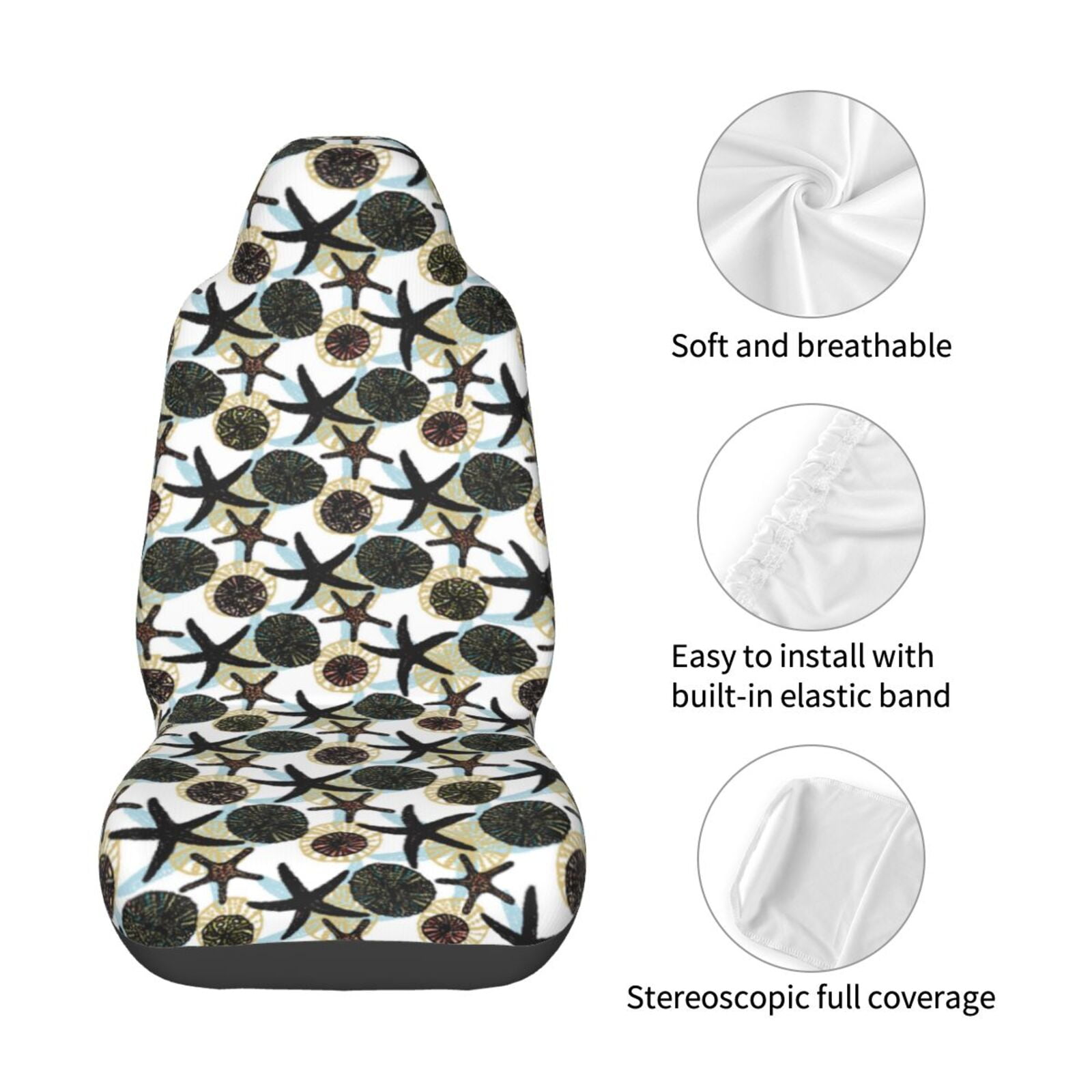 Naloa Sea ​​Urchin Car Seat Covers Universal Front Seat Coves for Car Accessories ,Padded Car Covers for Automotive, SUV, Truck, and Van