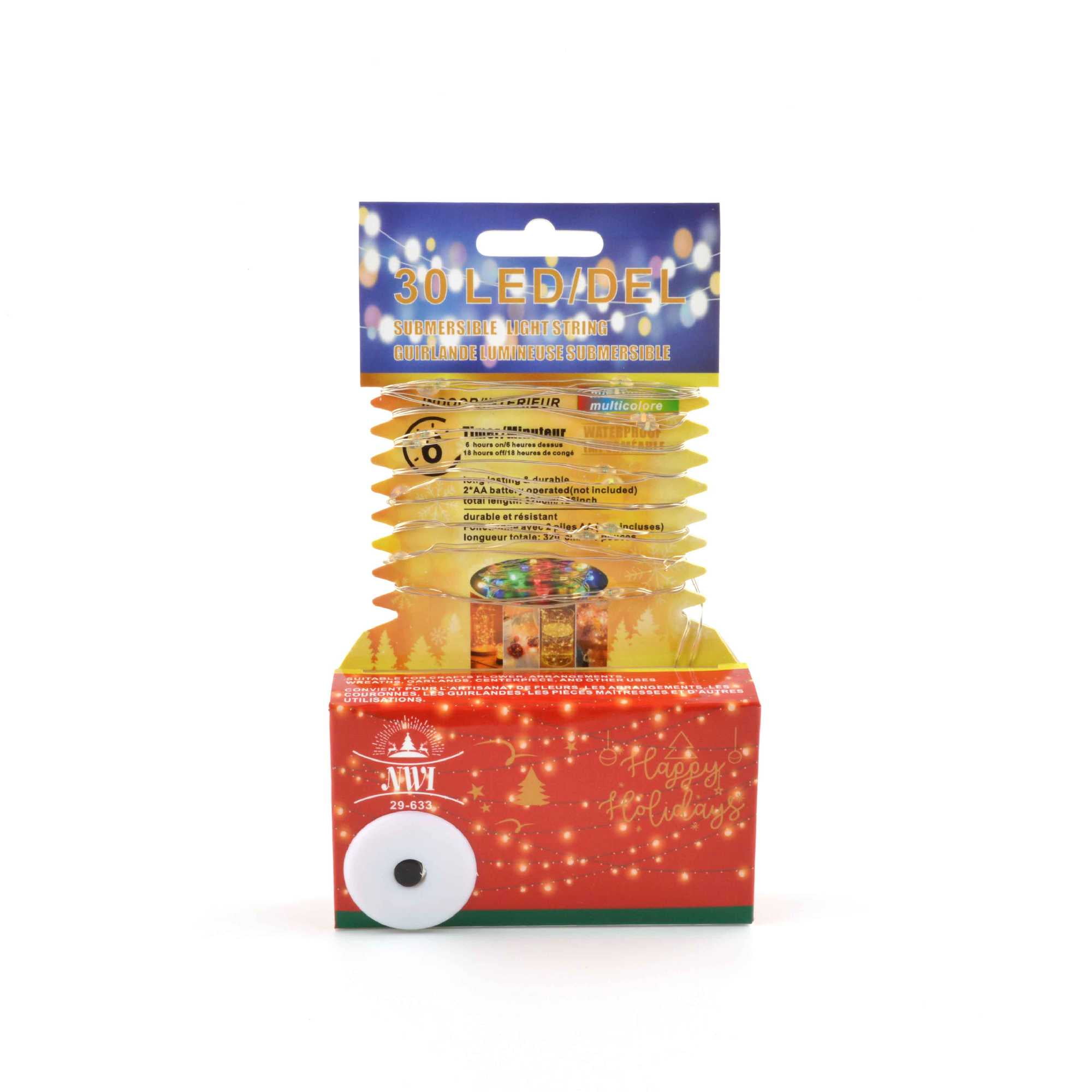 Guirlande Lumineuse Submersible 30 Led, Minuterie 6 H (Multicolore), Lot De 12