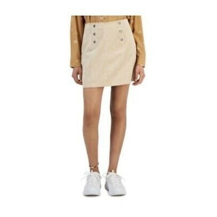 Juniors' Corduroy Button-Front Mini Skirt